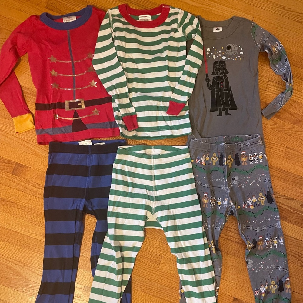 Lot of three Hanna Andersson 5T 110 Christmas Holiday Pajamas